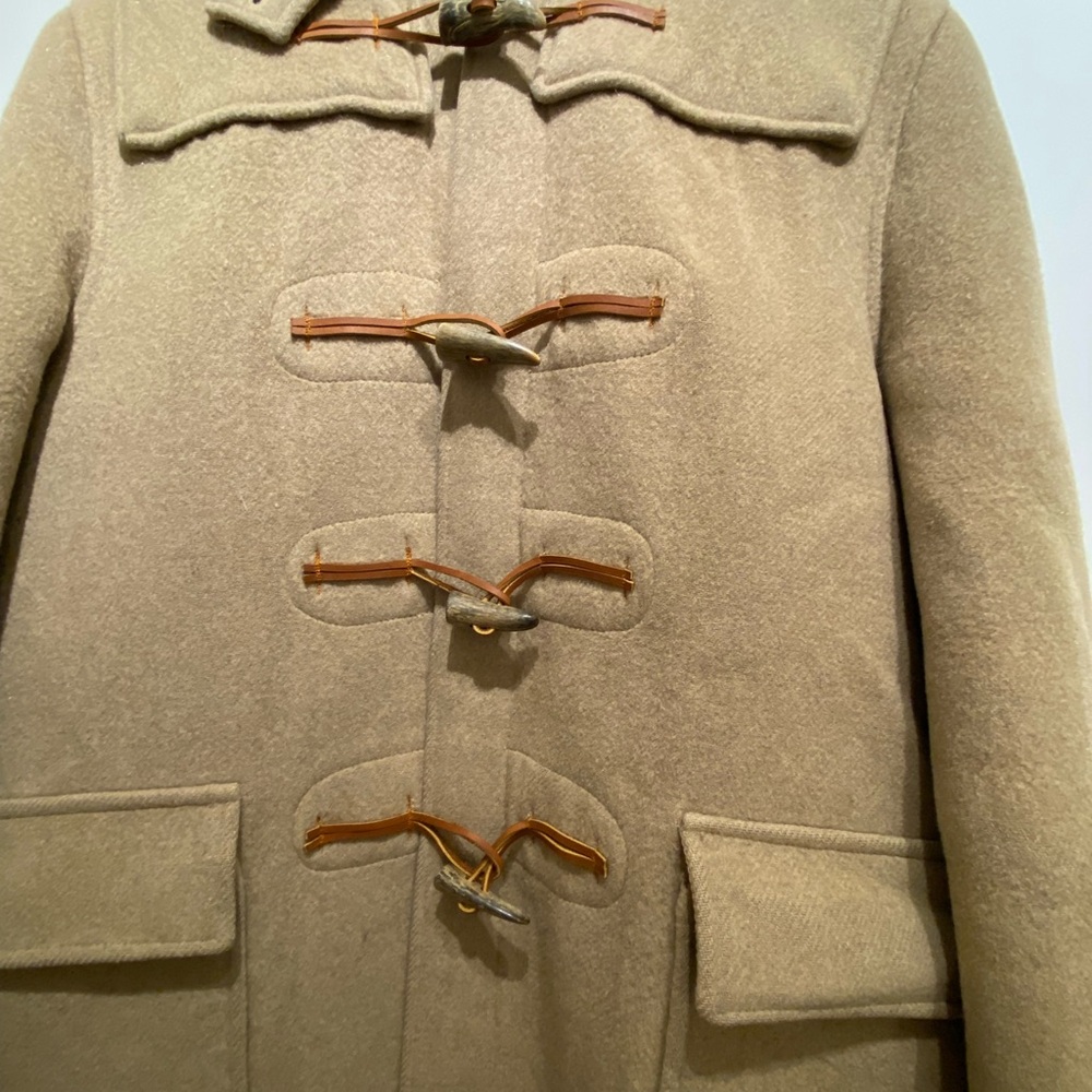Vintage Tan Duffle Coat, unisex. Fits Women’s SM, Men’s XS. $180 OBO 🙂